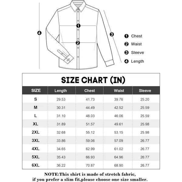 Alimens &amp; Gentle Men's Dress Shirts Long Sleeve Stretch Wrinkle-Free Solid Business Formal Casual Button Down Shirt