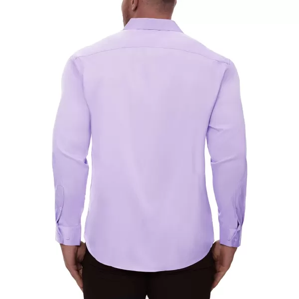 Alimens &amp; Gentle Men's Dress Shirts Long Sleeve Stretch Wrinkle-Free Solid Business Formal Casual Button Down Shirt