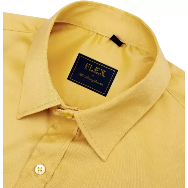 Alimens &amp; Gentle Men's Dress Shirts Long Sleeve Stretch Wrinkle-Free Solid Business Formal Casual Button Down Shirt
