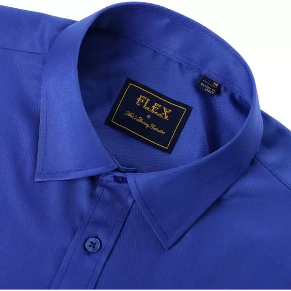 Alimens &amp; Gentle Men's Dress Shirts Long Sleeve Stretch Wrinkle-Free Solid Business Formal Casual Button Down Shirt