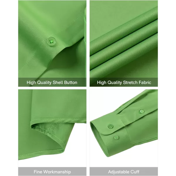 Alimens &amp; Gentle Men's Dress Shirts Long Sleeve Stretch Wrinkle-Free Solid Business Formal Casual Button Down Shirt