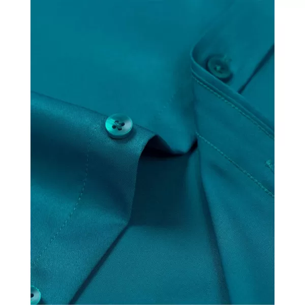 Alimens &amp; Gentle Men's Dress Shirts Long Sleeve Stretch Wrinkle-Free Solid Business Formal Casual Button Down Shirt