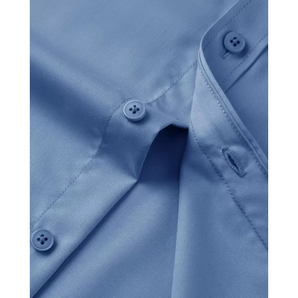 Alimens &amp; Gentle Mens Dress Shirts Long Sleeve Wrinkle Free Stretch Cotton Big Tall Button Down Shirts