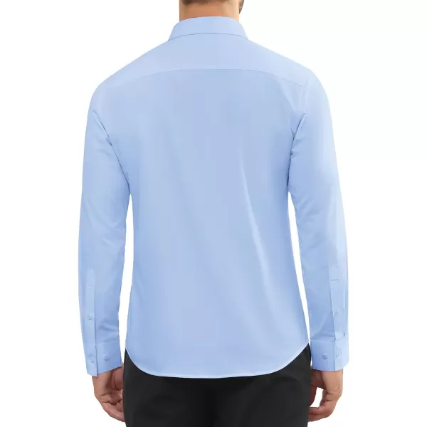 Alimens &amp; Gentle Mens Dress Shirts Long Sleeve Wrinkle Free Stretch Cotton Big Tall Button Down Shirts