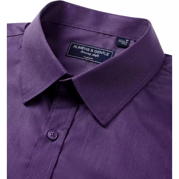Alimens &amp; Gentle Mens Dress Shirts Long Sleeve Wrinkle Free Stretch Cotton Big Tall Button Down Shirts