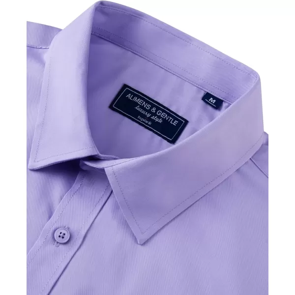 Alimens &amp; Gentle Mens Dress Shirts Long Sleeve Wrinkle Free Stretch Cotton Big Tall Button Down Shirts