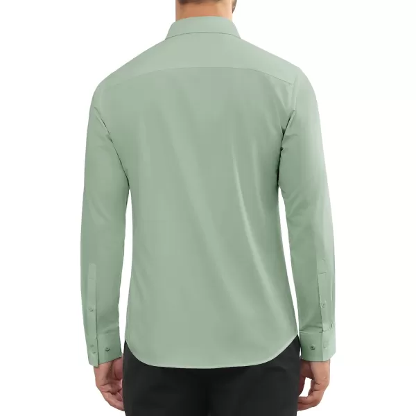 Alimens &amp; Gentle Mens Dress Shirts Long Sleeve Wrinkle Free Stretch Cotton Big Tall Button Down Shirts