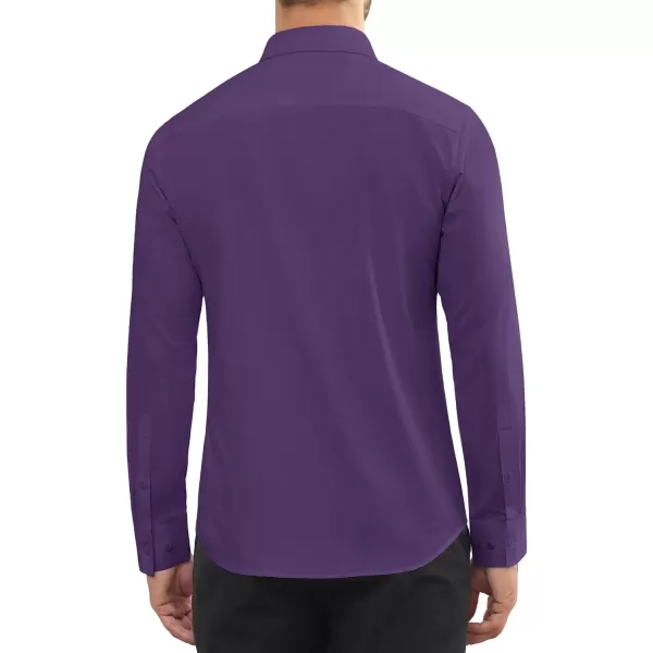 Alimens &amp; Gentle Mens Dress Shirts Long Sleeve Wrinkle Free Stretch Cotton Big Tall Button Down Shirts