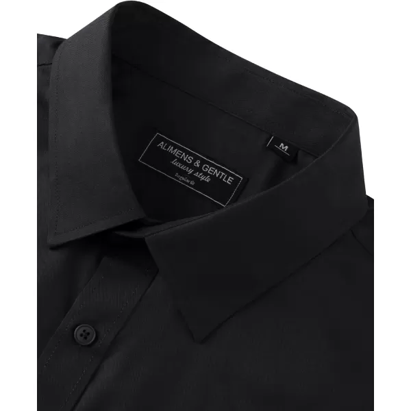 Alimens &amp; Gentle Mens Dress Shirts Long Sleeve Wrinkle Free Stretch Cotton Big Tall Button Down Shirts
