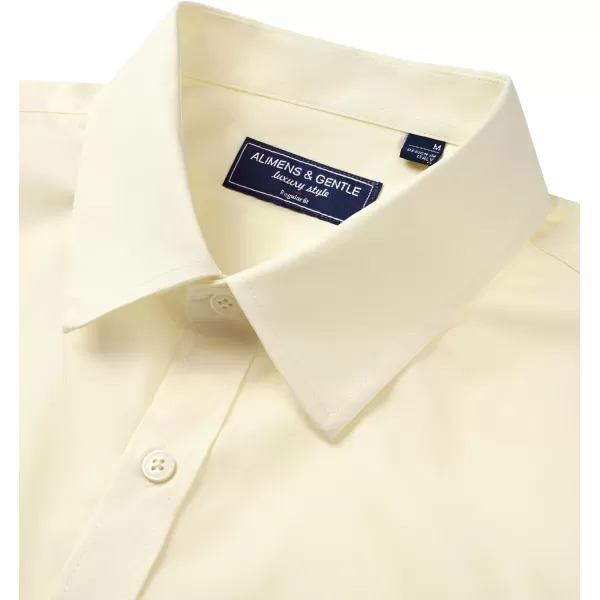 Alimens &amp; Gentle Mens Dress Shirts Long Sleeve Wrinkle Free Stretch Cotton Big Tall Button Down Shirts