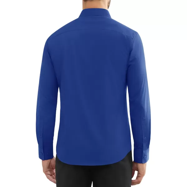 Alimens &amp; Gentle Mens Dress Shirts Long Sleeve Wrinkle Free Stretch Cotton Big Tall Button Down Shirts