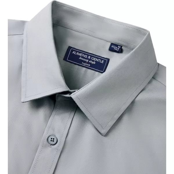 Alimens &amp; Gentle Mens Dress Shirts Long Sleeve Wrinkle Free Stretch Cotton Big Tall Button Down Shirts