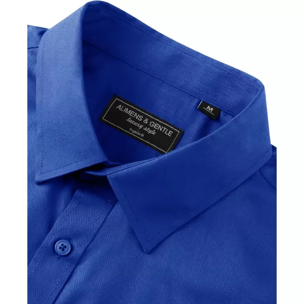 Alimens &amp; Gentle Mens Dress Shirts Long Sleeve Wrinkle Free Stretch Cotton Big Tall Button Down Shirts