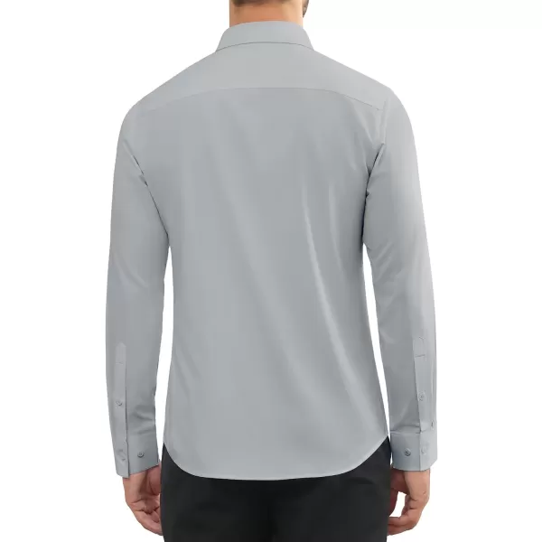 Alimens &amp; Gentle Mens Dress Shirts Long Sleeve Wrinkle Free Stretch Cotton Big Tall Button Down Shirts