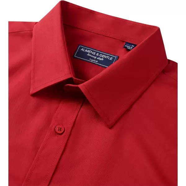 Alimens &amp; Gentle Mens Dress Shirts Long Sleeve Wrinkle Free Stretch Cotton Big Tall Button Down Shirts