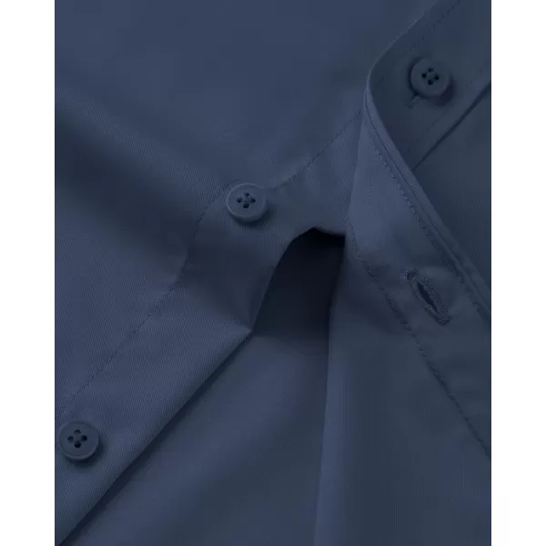 Alimens &amp; Gentle Mens Dress Shirts Long Sleeve Wrinkle Free Stretch Cotton Big Tall Button Down Shirts
