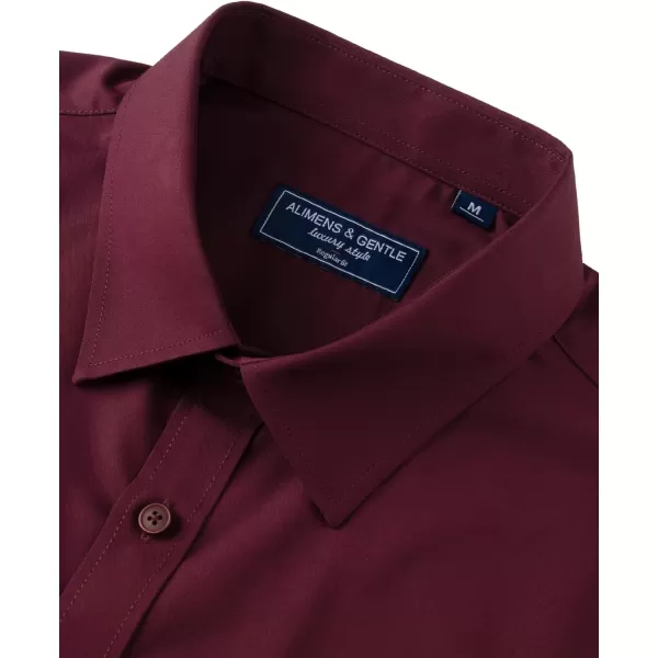 Alimens &amp; Gentle Mens Dress Shirts Long Sleeve Wrinkle Free Stretch Cotton Big Tall Button Down Shirts