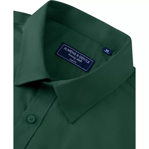 Alimens &amp; Gentle Mens Dress Shirts Long Sleeve Wrinkle Free Stretch Cotton Big Tall Button Down Shirts