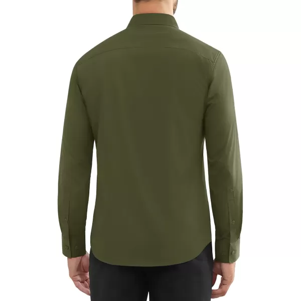 Alimens &amp; Gentle Mens Dress Shirts Long Sleeve Wrinkle Free Stretch Cotton Big Tall Button Down Shirts