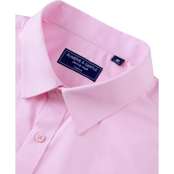 Alimens &amp; Gentle Mens Dress Shirts Long Sleeve Wrinkle Free Stretch Cotton Big Tall Button Down Shirts