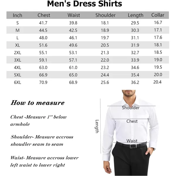 Alimens &amp; Gentle Mens Dress Shirts Long Sleeve Wrinkle Free Stretch Cotton Big Tall Button Down Shirts
