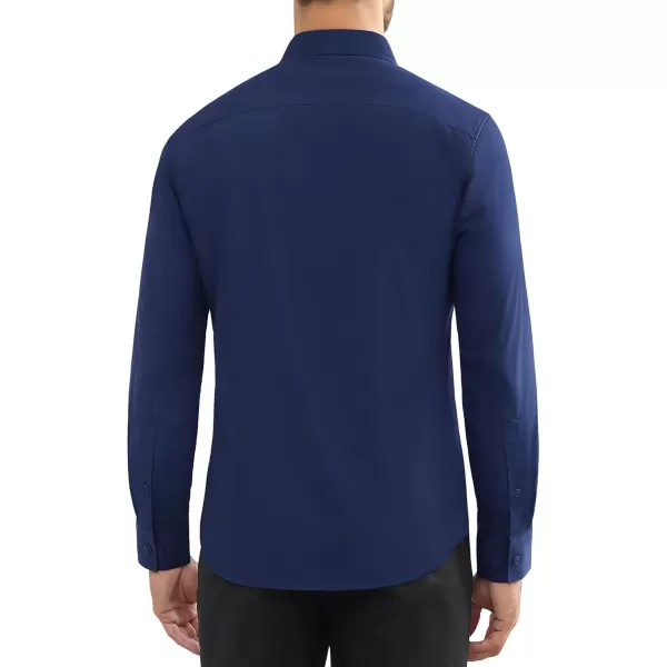 Alimens &amp; Gentle Mens Dress Shirts Long Sleeve Wrinkle Free Stretch Cotton Big Tall Button Down Shirts