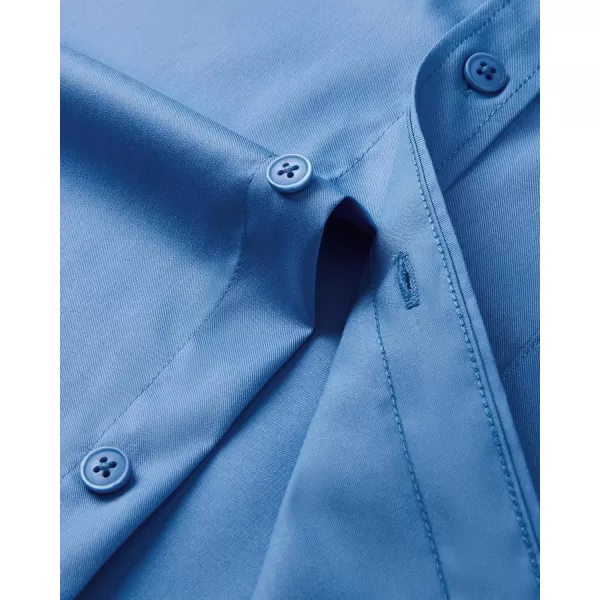 Alimens &amp; Gentle Mens Dress Shirts Long Sleeve Wrinkle Free Stretch Cotton Big Tall Button Down Shirts
