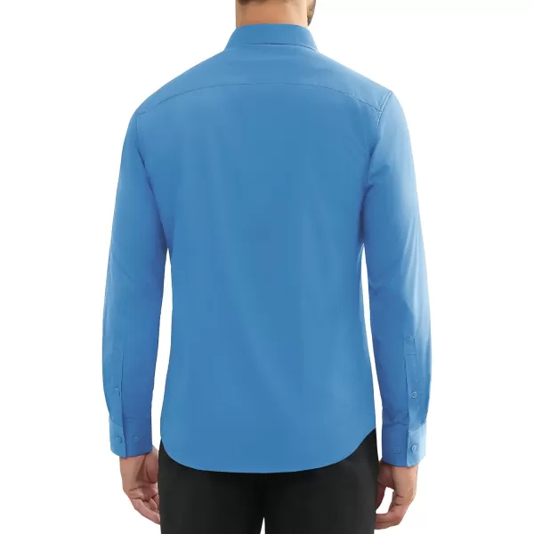 Alimens &amp; Gentle Mens Dress Shirts Long Sleeve Wrinkle Free Stretch Cotton Big Tall Button Down Shirts