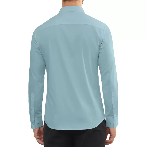 Alimens &amp; Gentle Mens Dress Shirts Long Sleeve Wrinkle Free Stretch Cotton Big Tall Button Down Shirts