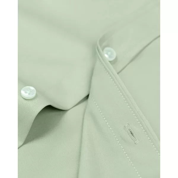 Alimens &amp; Gentle Men's Dress Shirts Long Sleeve Wrinkle-Free Stretch Shirts Solid Formal Button Down Shirt with Pocket