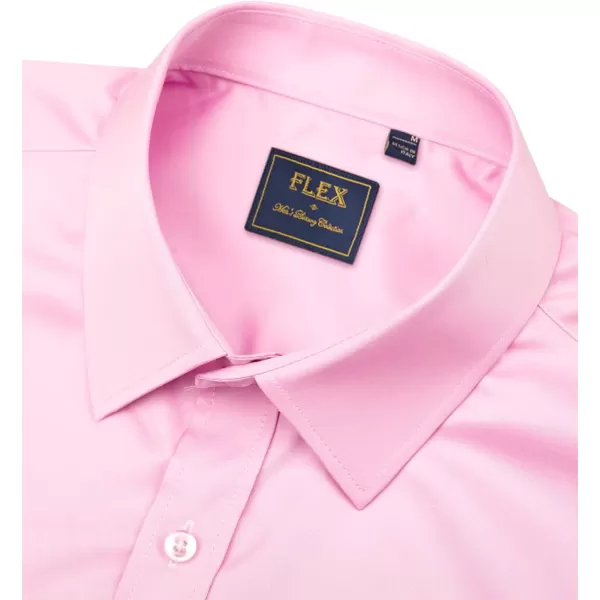 Alimens &amp; Gentle Men's Dress Shirts Long Sleeve Wrinkle-Free Stretch Shirts Solid Formal Button Down Shirt with Pocket