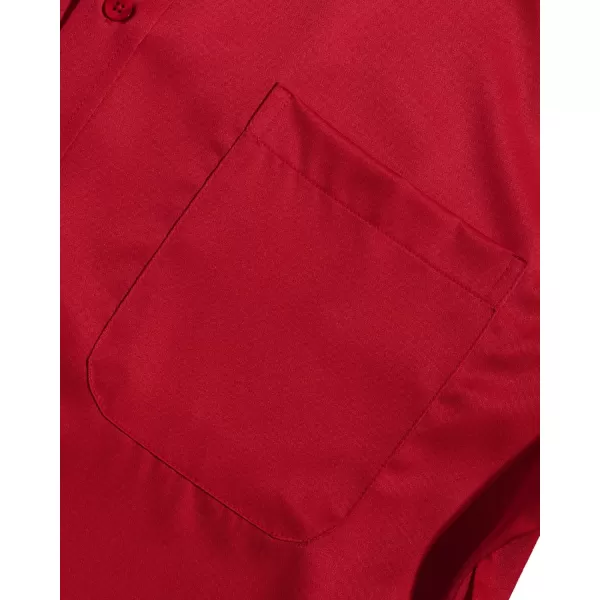 Alimens &amp; Gentle Men's Dress Shirts Long Sleeve Wrinkle-Free Stretch Shirts Solid Formal Button Down Shirt with Pocket