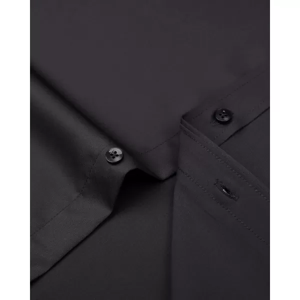 Alimens &amp; Gentle Men's Dress Shirts Long Sleeve Wrinkle-Free Stretch Shirts Solid Formal Button Down Shirt with Pocket