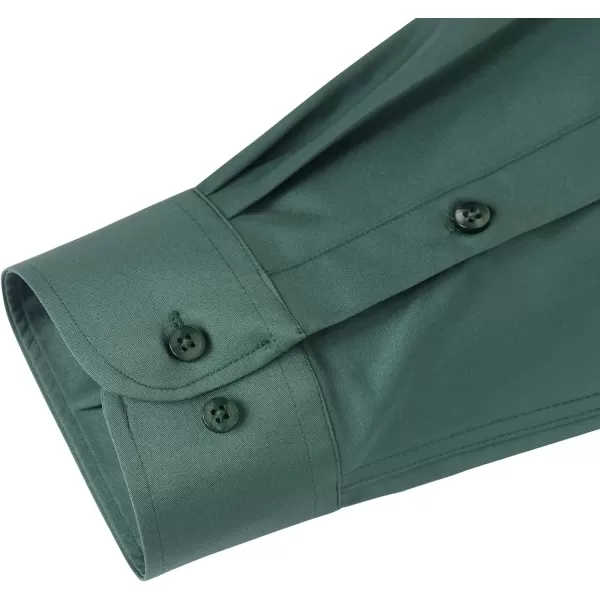 Alimens &amp; Gentle Men's Dress Shirts Long Sleeve Wrinkle-Free Stretch Shirts Solid Formal Button Down Shirt with Pocket