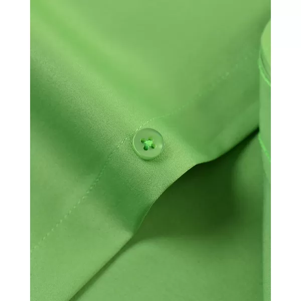 Alimens &amp; Gentle Men's Dress Shirts Long Sleeve Wrinkle-Free Stretch Shirts Solid Formal Button Down Shirt with Pocket