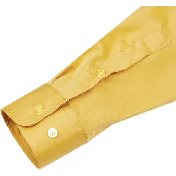 Alimens &amp; Gentle Men's Dress Shirts Long Sleeve Wrinkle-Free Stretch Shirts Solid Formal Button Down Shirt with Pocket