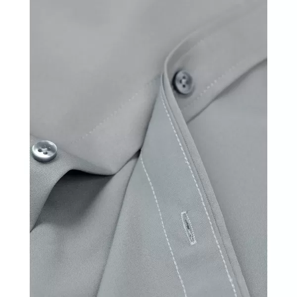 Alimens &amp; Gentle Men's Dress Shirts Long Sleeve Wrinkle-Free Stretch Shirts Solid Formal Button Down Shirt with Pocket