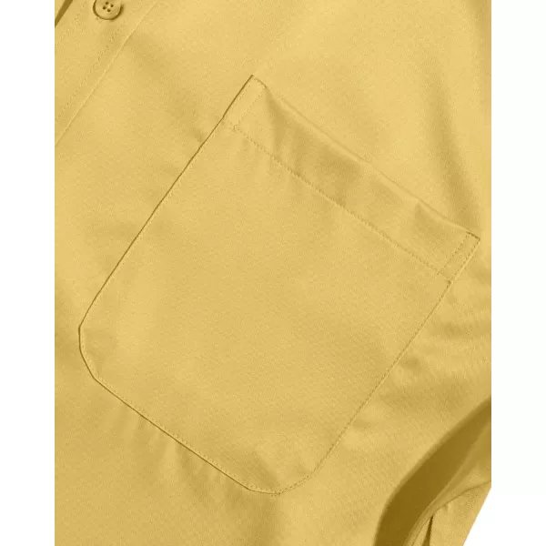 Alimens &amp; Gentle Men's Dress Shirts Long Sleeve Wrinkle-Free Stretch Shirts Solid Formal Button Down Shirt with Pocket