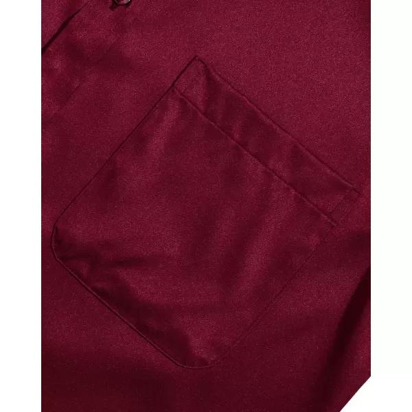 Alimens &amp; Gentle Men's Dress Shirts Long Sleeve Wrinkle-Free Stretch Shirts Solid Formal Button Down Shirt with Pocket
