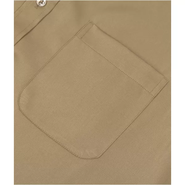 Alimens &amp; Gentle Men's Dress Shirts Long Sleeve Wrinkle-Free Stretch Shirts Solid Formal Button Down Shirt with Pocket