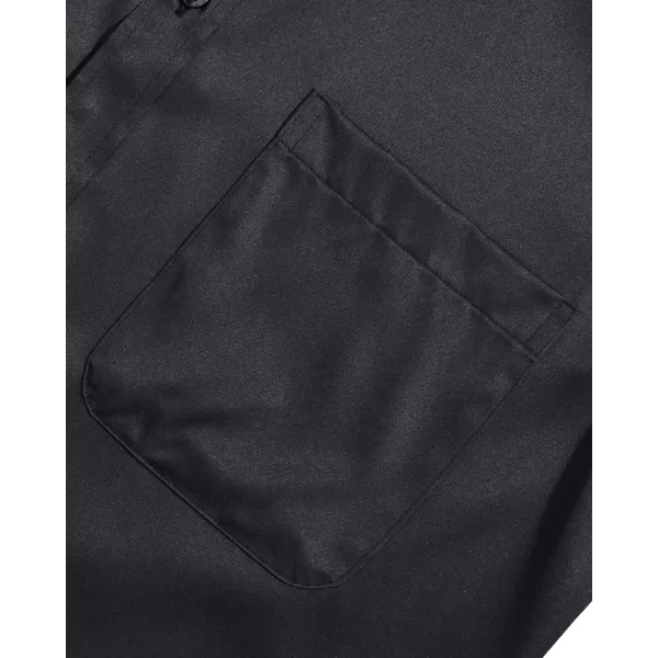 Alimens &amp; Gentle Men's Dress Shirts Long Sleeve Wrinkle-Free Stretch Shirts Solid Formal Button Down Shirt with Pocket