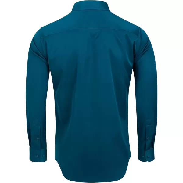Alimens &amp; Gentle Men's Dress Shirts Long Sleeve Wrinkle-Free Stretch Shirts Solid Formal Button Down Shirt with Pocket