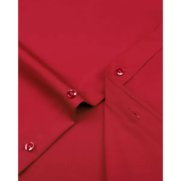 Alimens &amp; Gentle Men's Dress Shirts Long Sleeve Wrinkle-Free Stretch Shirts Solid Formal Button Down Shirt with Pocket