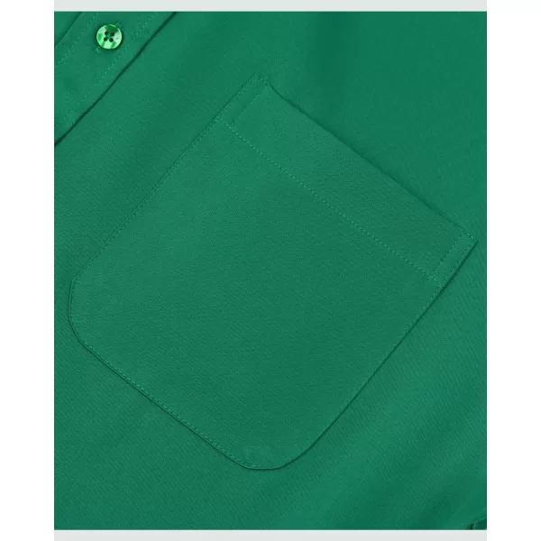 Alimens &amp; Gentle Men's Dress Shirts Long Sleeve Wrinkle-Free Stretch Shirts Solid Formal Button Down Shirt with Pocket