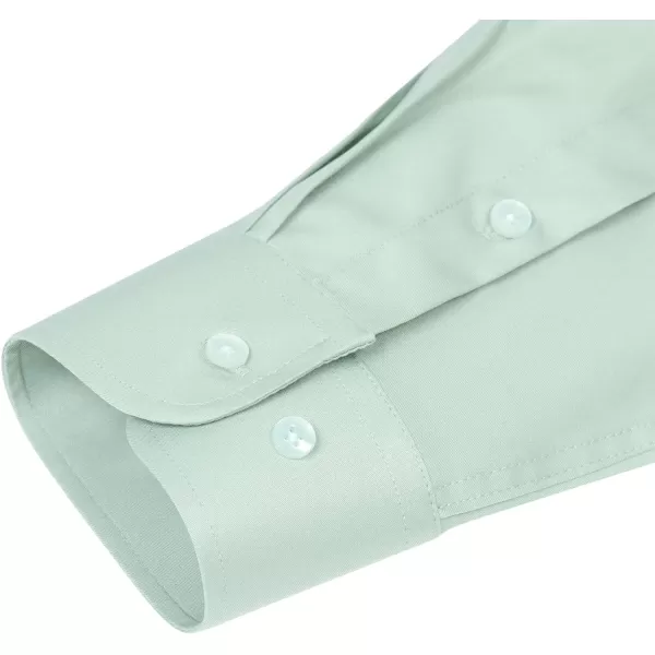 Alimens &amp; Gentle Men's Dress Shirts Long Sleeve Wrinkle-Free Stretch Shirts Solid Formal Button Down Shirt with Pocket
