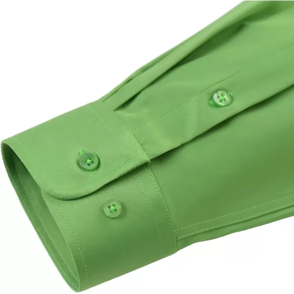 Alimens &amp; Gentle Men's Dress Shirts Long Sleeve Wrinkle-Free Stretch Shirts Solid Formal Button Down Shirt with Pocket