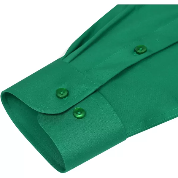 Alimens &amp; Gentle Men's Dress Shirts Long Sleeve Wrinkle-Free Stretch Shirts Solid Formal Button Down Shirt with Pocket