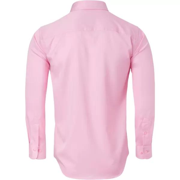 Alimens &amp; Gentle Men's Dress Shirts Long Sleeve Wrinkle-Free Stretch Shirts Solid Formal Button Down Shirt with Pocket