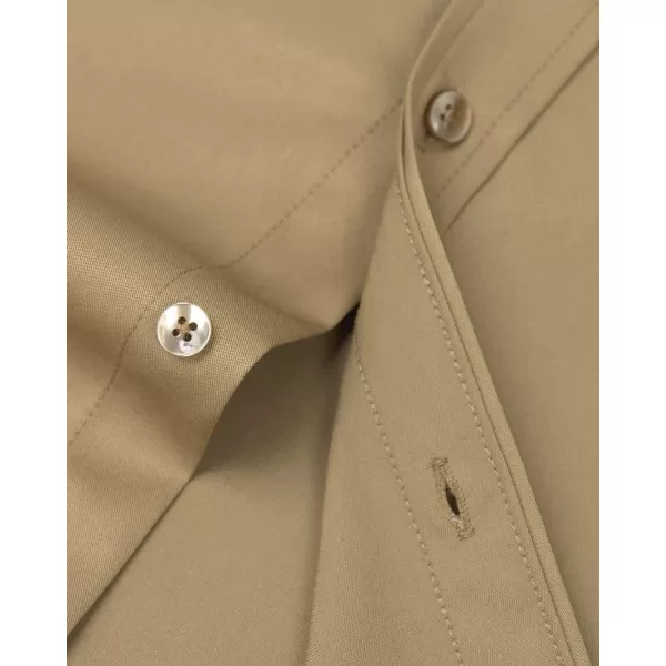 Alimens &amp; Gentle Men's Dress Shirts Long Sleeve Wrinkle-Free Stretch Shirts Solid Formal Button Down Shirt with Pocket
