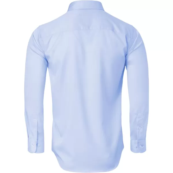 Alimens &amp; Gentle Men's Dress Shirts Long Sleeve Wrinkle-Free Stretch Shirts Solid Formal Button Down Shirt with Pocket